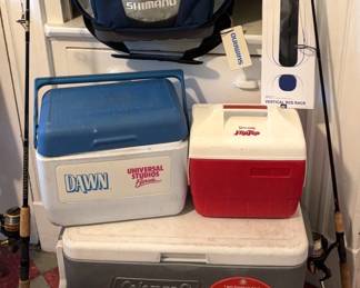 Coolers, Fishing Poles, Chair Fishing Supplies