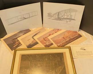 Harpers Bazzar St Lois Fair 1880, Currier Ives Steamboats, Demarco Prints Signed