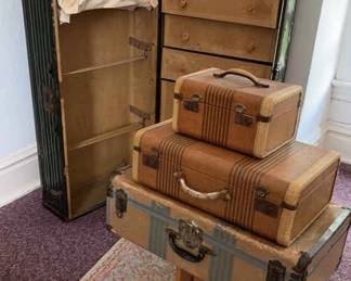 Vintage Travel Trunk And Luggage 