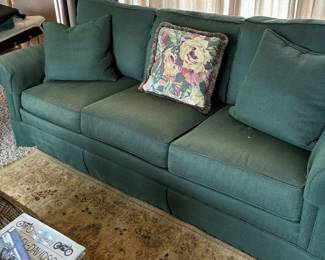 Ethan Allen sofa (hunter green in color)
