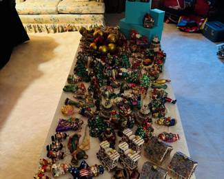 Large collection of Christmas ornaments