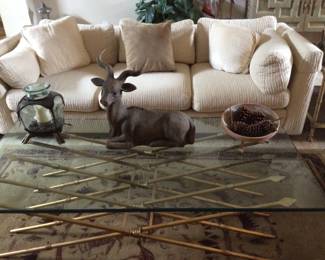 1960's Maitland-Smith Ten Spear Metal Base Coffee Table