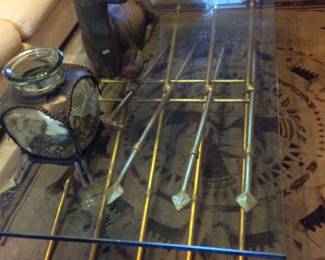 1960's Maitland-Smith Ten Spear Metal Base Coffee Table