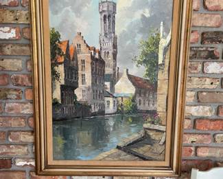 Oil on canvas “village”