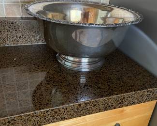 Silver plate punch bowl