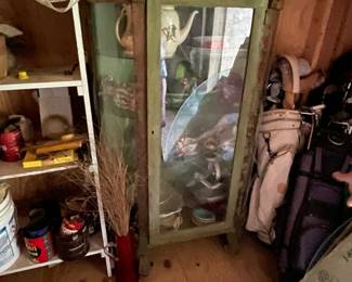 Antique bow front cabinet ready for your love and care