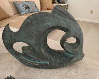 Marble fish sculpture