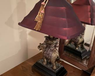 Pair of elephant lamps