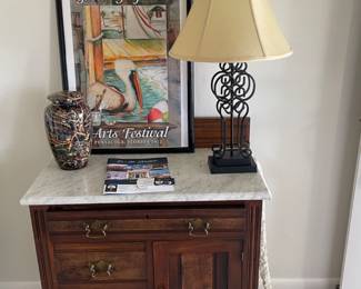 Wash stand with marble top