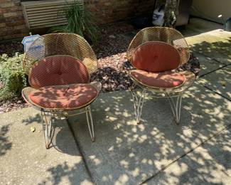 Vintage garden chairs with custom cushions 