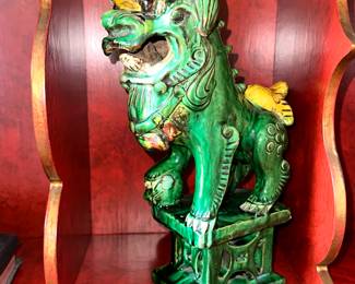 19thC. foo-lions PAIR