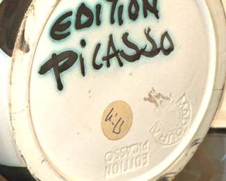 detail of signature on "Tetes" pitcher 