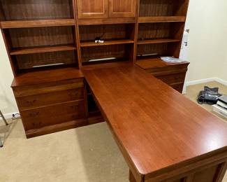 this wonderful desk is easy to move as it comes apart in sections 