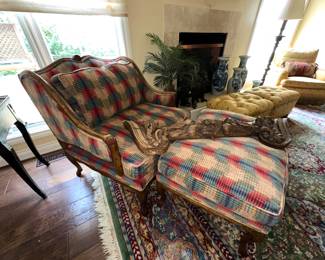 Minton-Spidell Chair and Ottoman 