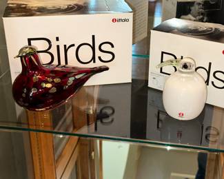 iittala Art Glass Birds with Original Boxes in excellent condition !