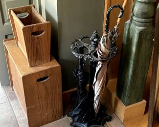 Antique cast iron umbrella stand