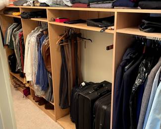 Closet, luggage, mens clothing