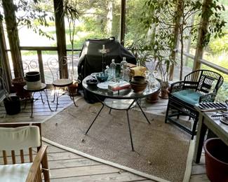 Patio table, grill, misc