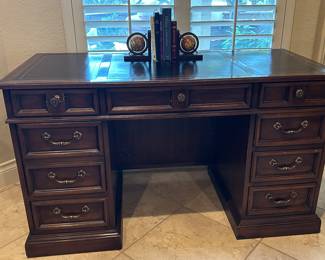 Vintage Leather Top Office Desk
