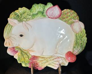 FITZ & FLOYD French Market Pig Platter