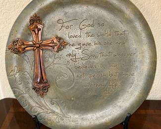 Religious Decor Plate with Stand