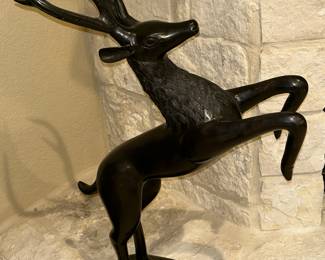Metal  Prancing Deer Sculpture 