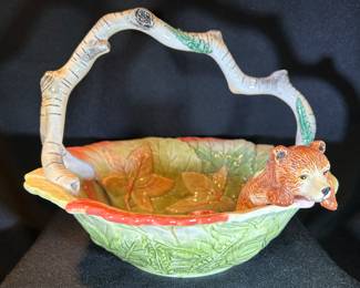 Fitz & Floyd High Sierra Bear Basket/ Bowl