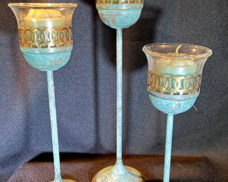 Stemmed Votive Candle Trio