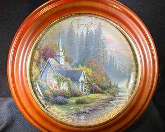 Thomas Kincaid “Forest Chapel” Collector Plate with Frame