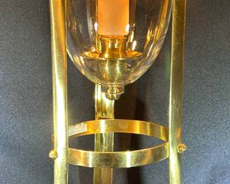 Hurricane Candle Holder w/ Brass Stand