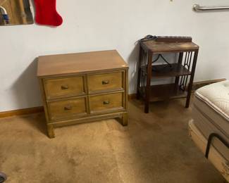 There are 2 matching side tables, that match headboard and dresser -  small stand