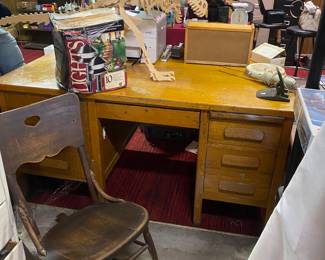 wooden rocker, desk, Dino puzzle