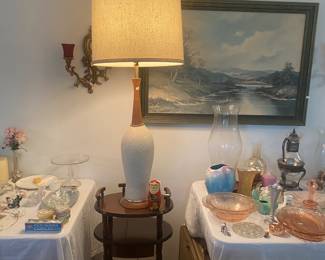 Vintage table map, cute small stand