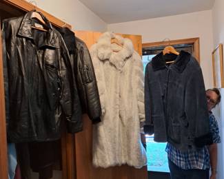  fur coat, suede and leather jackets