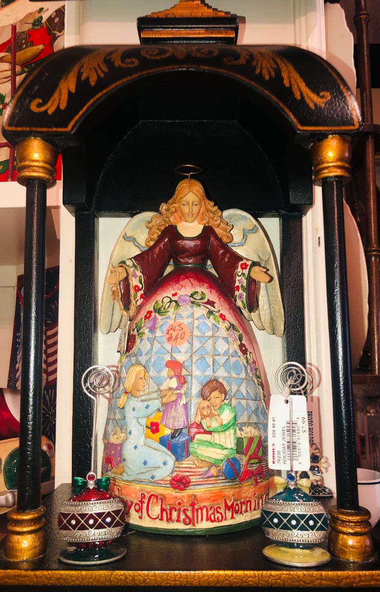 Jim Shore items, Christmas place card holders.