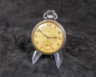 Antique Hamilton 17 jewel pocket watch in a 10 Kt. gold filled case by Star Case Watch Company. 50mm case size and total approx. weight of 98.10 grams.