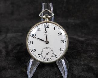 Vintage Omega 15 Jewel silver winding pocket watch. Not currently running and will most likely need servicing to function properly. 45mm case size and approx. weight of 65.55 grams.
