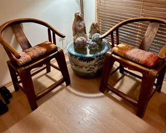 Vintage Chinese Horseshoe Chairs
