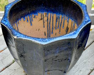 Blue Glazed Planter