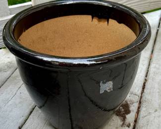 Black Glazed Planter