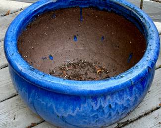 Blue Glazed Planter