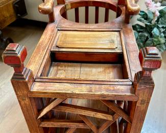 Vintage Chinese Childs Seat on Wheels