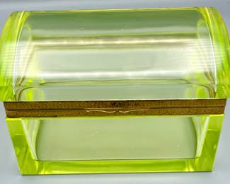 Vaseline Glass Casket 