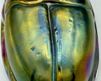 Louis Comfort Tiffany Favorile Glass Scarab, Signed.