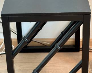 Black Occasional Parsons Table with Bamboo Style.