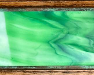 Louis Comfort Tiffany(  LCT) Slag Glass and Bronze Grapevine Favorite Pen Tray 