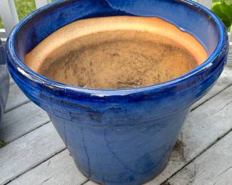 Blue Glazed Planter