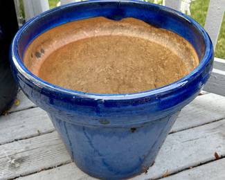 Blue Glazed Planter