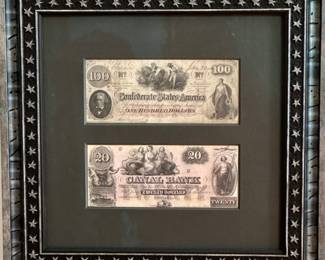 $100 and $20 Confederate money