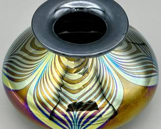 Stuart Adelmen Favorite Glass Vase, Signed 2008